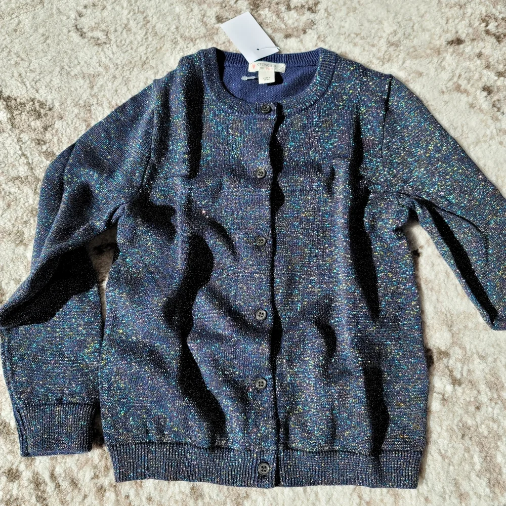 New! J Crew sz 6-7 Small S Girl’s Casey Rainbow Metallic Cardigan NWT